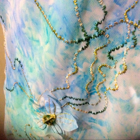 Vintage Les Modes Jolibel watercolour dress - Picture 10 of 16